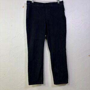 Soft Surroundings Ultimate Denim Pull-On Slim Leg Jeans Large Black Stretch